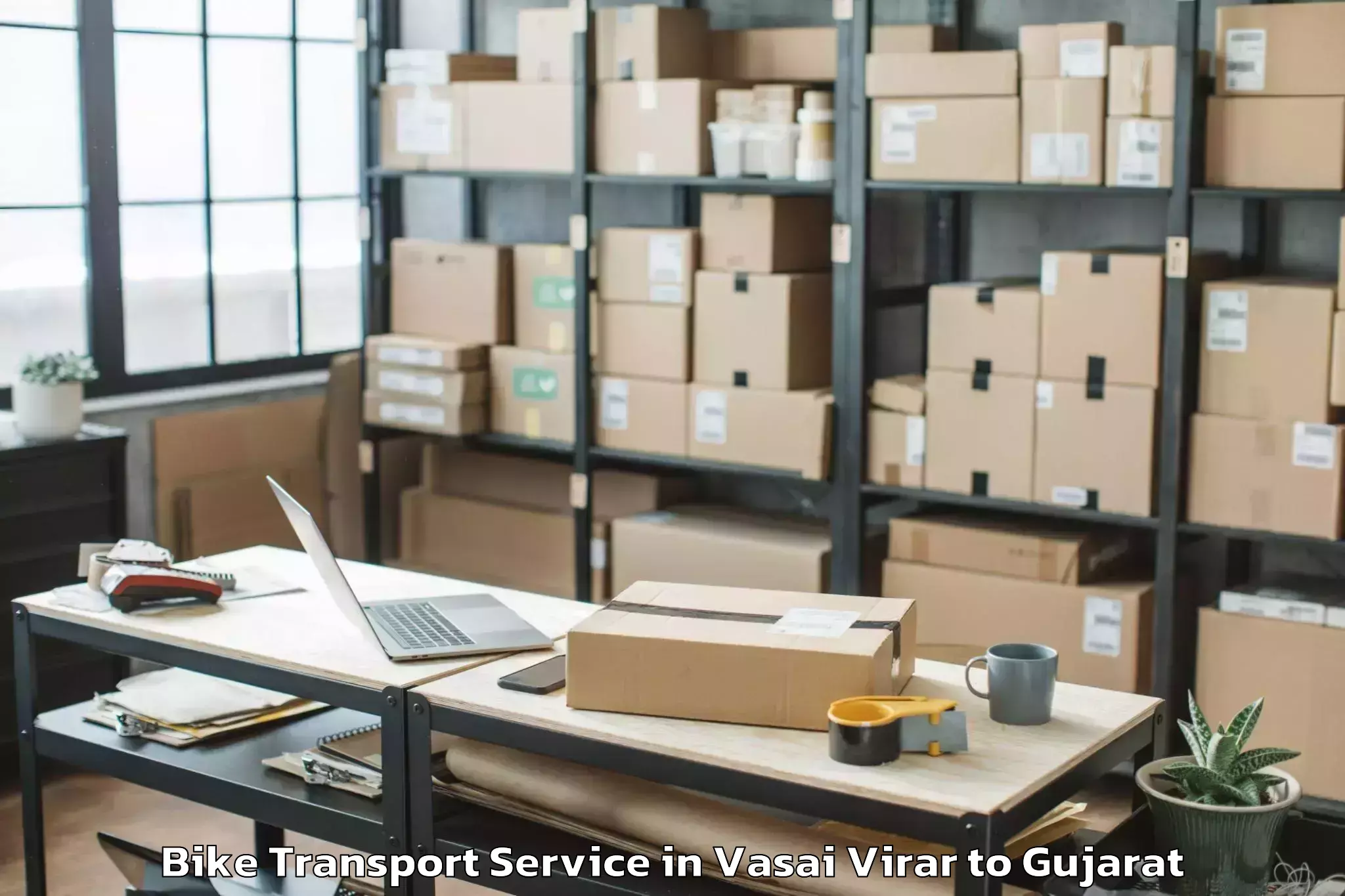 Hassle-Free Vasai Virar to Jetpur Bike Transport